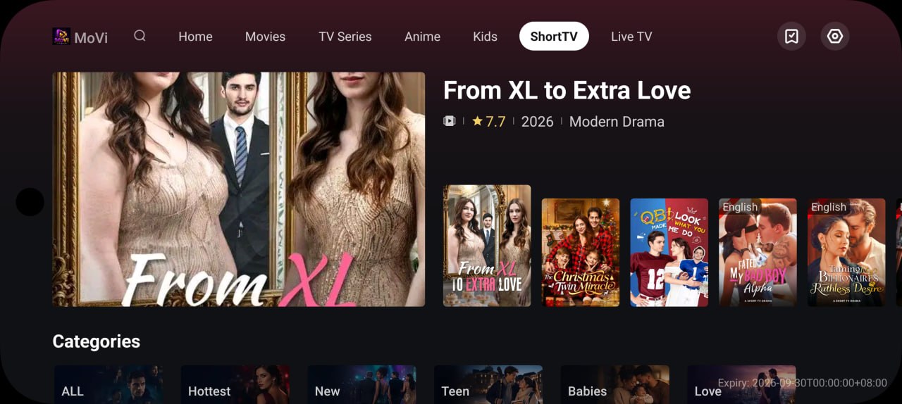 MoVi ShortTV screen