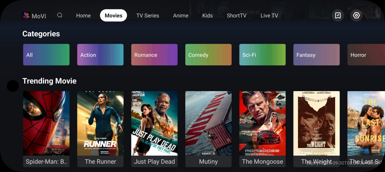 MoVi movies screen