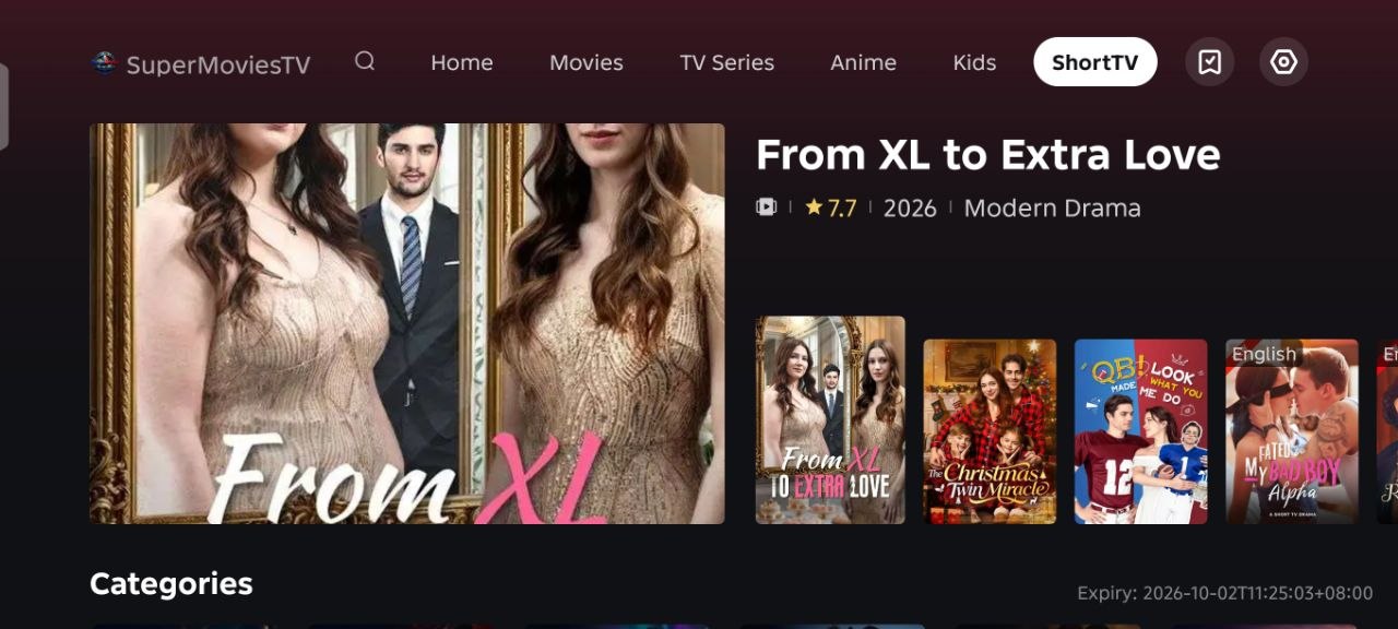 SuperMovies ShortTV screen