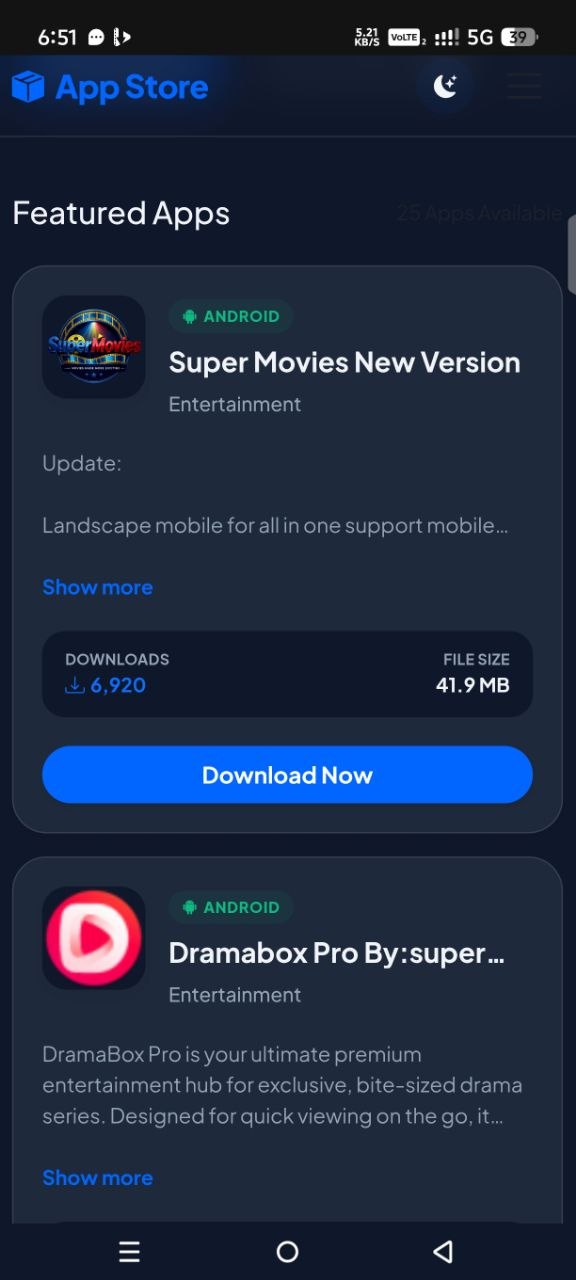 App Store page with Download Now button
